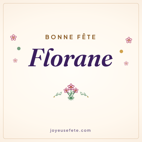 Image carrée « Bonne fête Florane » pour WhatsApp