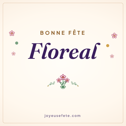 Image carrée « Bonne fête Floreal » pour WhatsApp