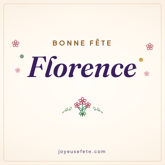 Image carrée « Bonne fête Florence » pour WhatsApp