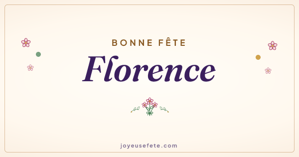 Image « Bonne fête Florence » au format large