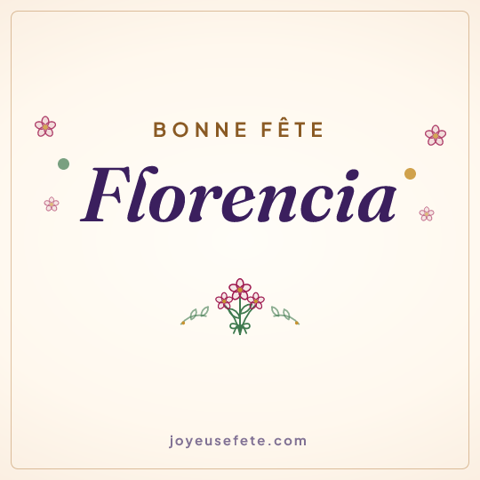 Image carrée « Bonne fête Florencia » pour WhatsApp
