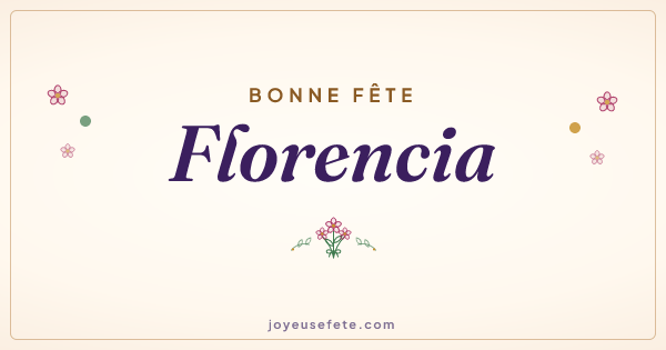 Image « Bonne fête Florencia » au format large