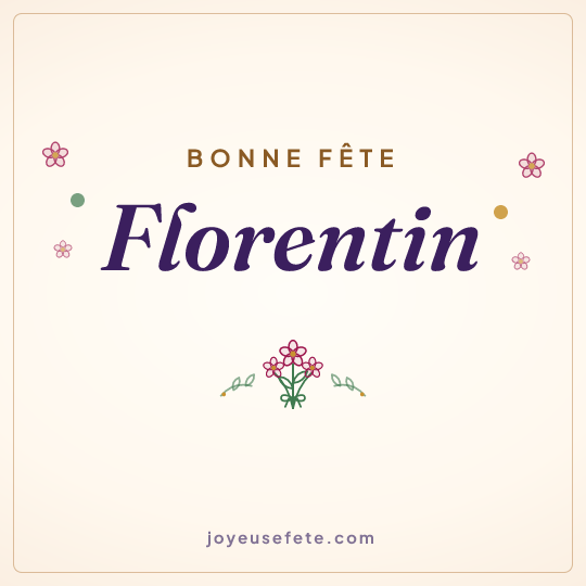Image carrée « Bonne fête Florentin » pour WhatsApp