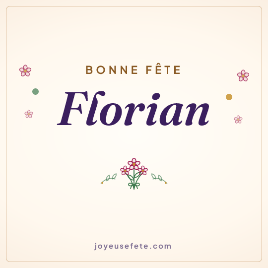 Image carrée « Bonne fête Florian » pour WhatsApp