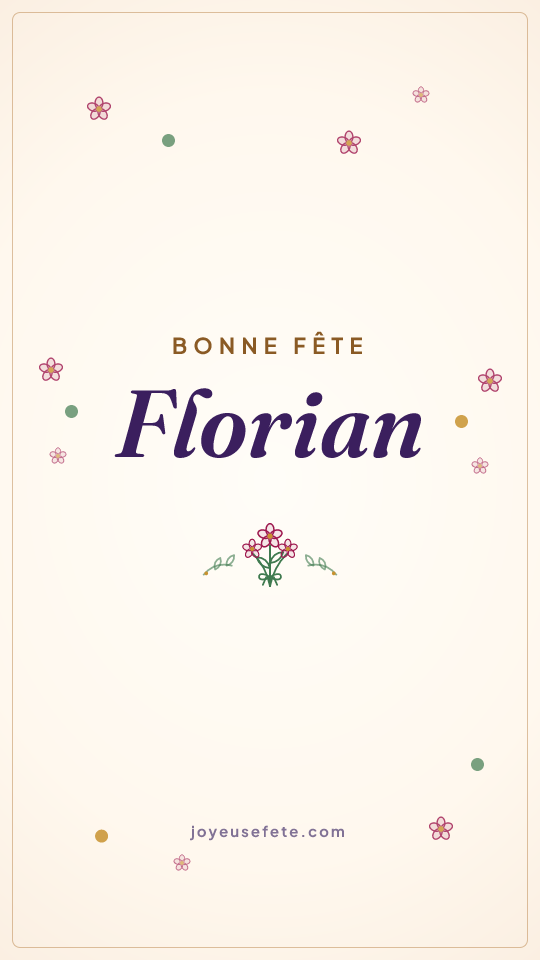 Image « Bonne fête Florian » au format story