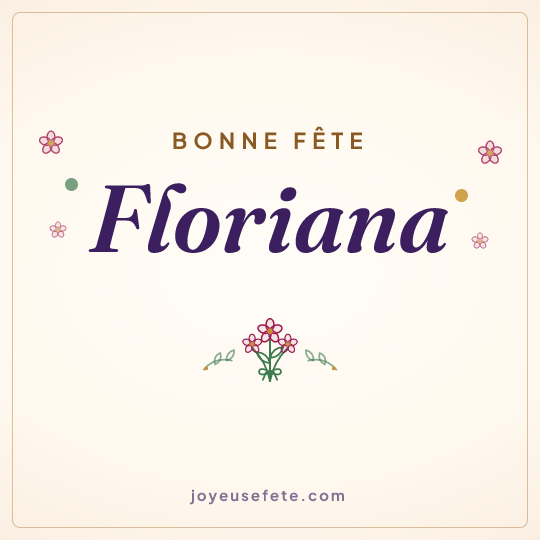 Image carrée « Bonne fête Floriana » pour WhatsApp
