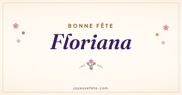 Image « Bonne fête Floriana » au format large