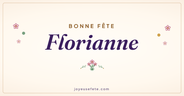 Image « Bonne fête Florianne » au format large