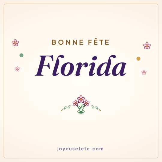 Image carrée « Bonne fête Florida » pour WhatsApp