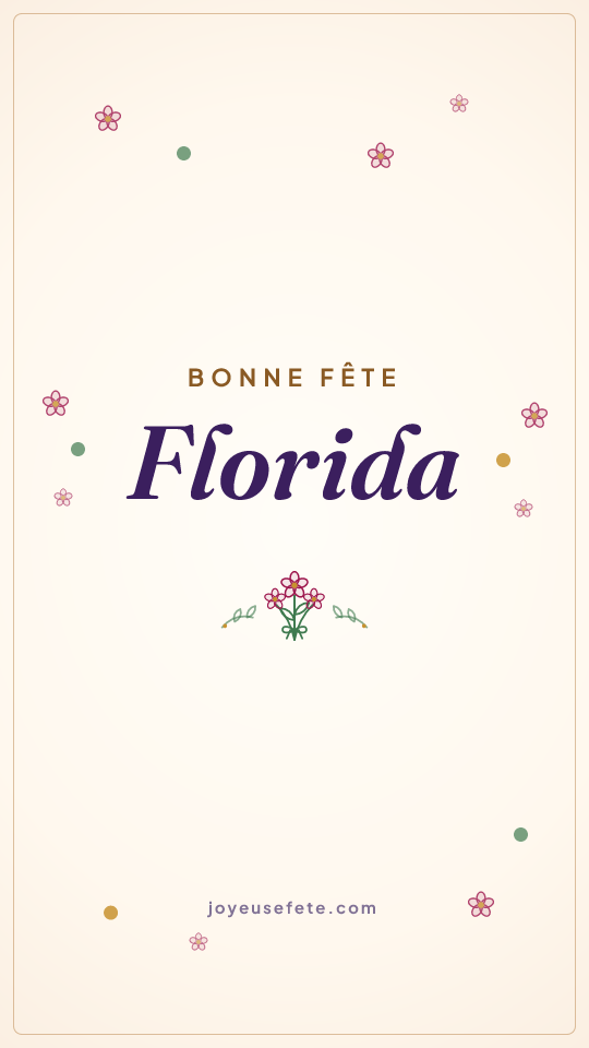 Image « Bonne fête Florida » au format story