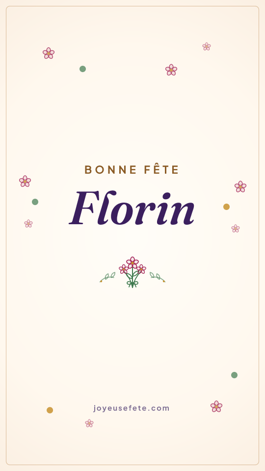 Image « Bonne fête Florin » au format story