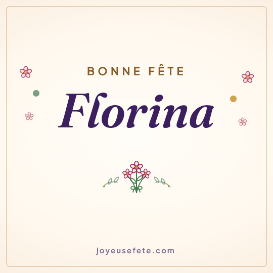 Image carrée « Bonne fête Florina » pour WhatsApp