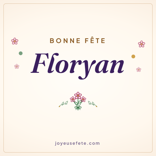 Image carrée « Bonne fête Floryan » pour WhatsApp