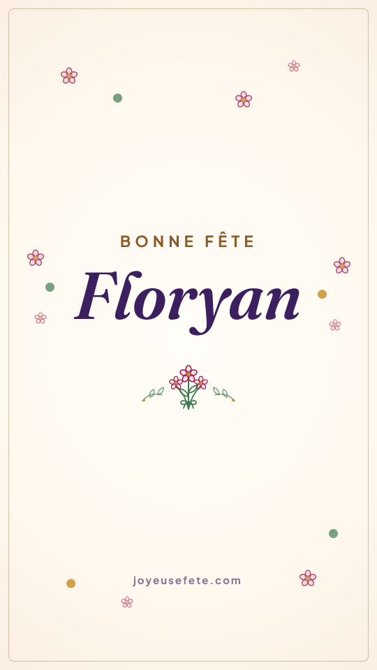 Image « Bonne fête Floryan » au format story