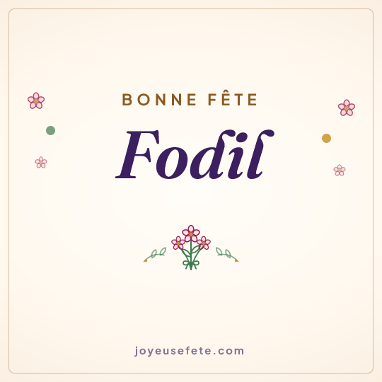Image carrée « Bonne fête Fodil » pour WhatsApp