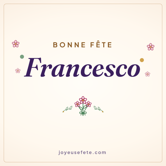 Image carrée « Bonne fête Francesco » pour WhatsApp