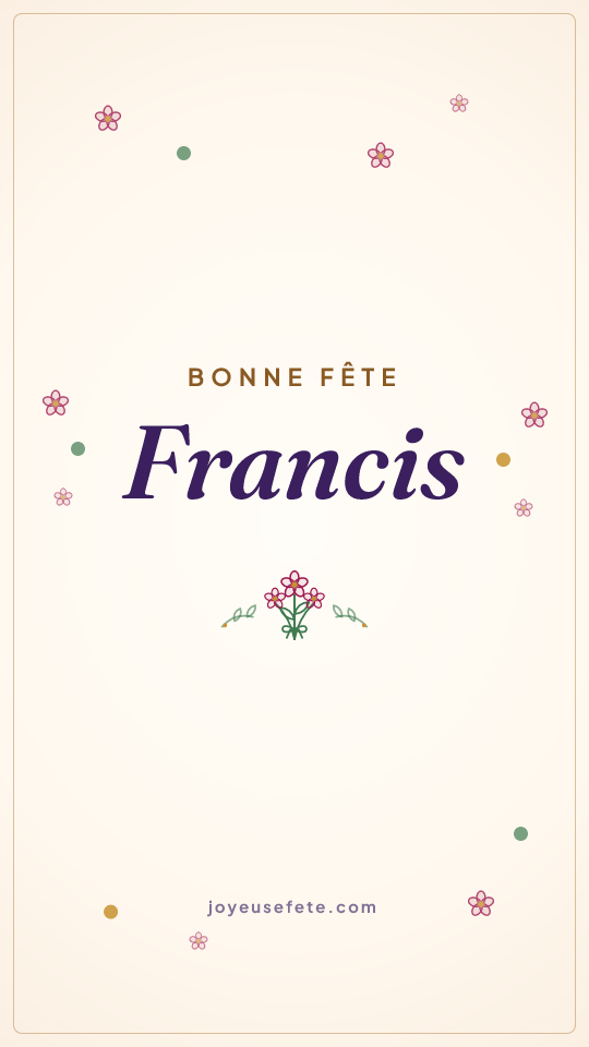 Image « Bonne fête Francis » au format story