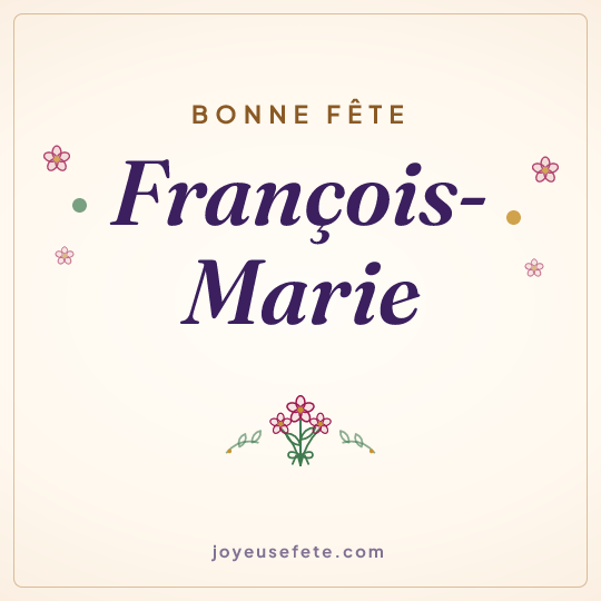 Image carrée « Bonne fête François-Marie » pour WhatsApp