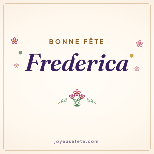 Image carrée « Bonne fête Frederica » pour WhatsApp