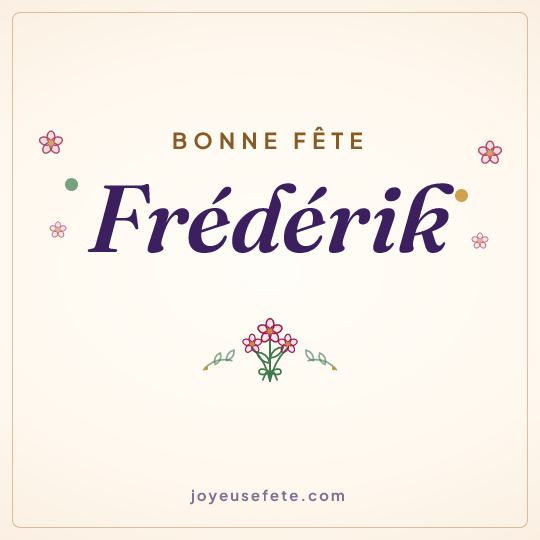Image carrée « Bonne fête Frédérik » pour WhatsApp