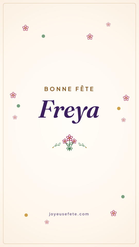 Image « Bonne fête Freya » au format story
