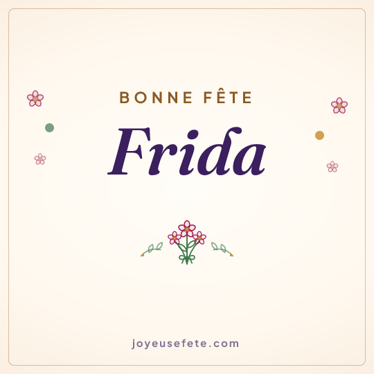 Image carrée « Bonne fête Frida » pour WhatsApp