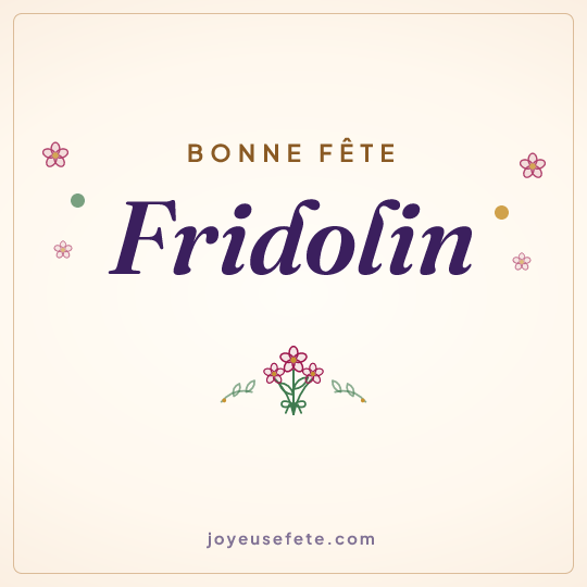 Image carrée « Bonne fête Fridolin » pour WhatsApp