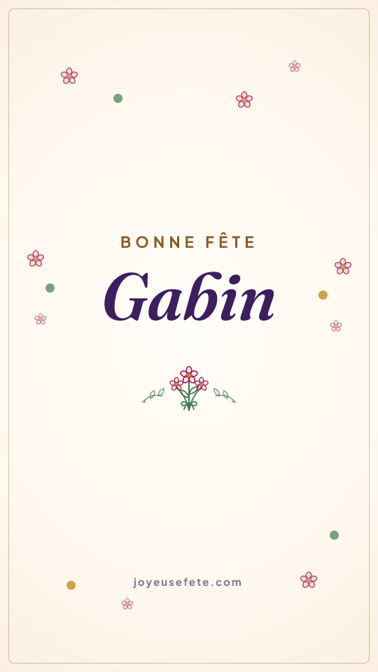 Image « Bonne fête Gabin » au format story