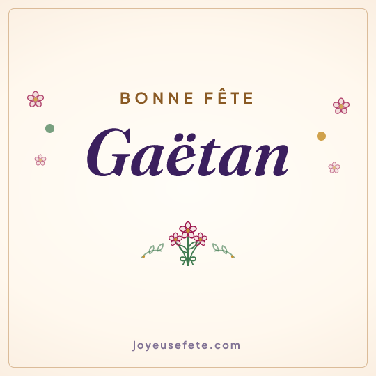 Image carrée « Bonne fête Gaëtan » pour WhatsApp