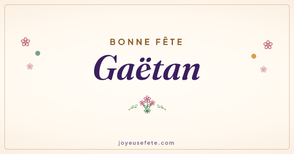 Image « Bonne fête Gaëtan » au format large