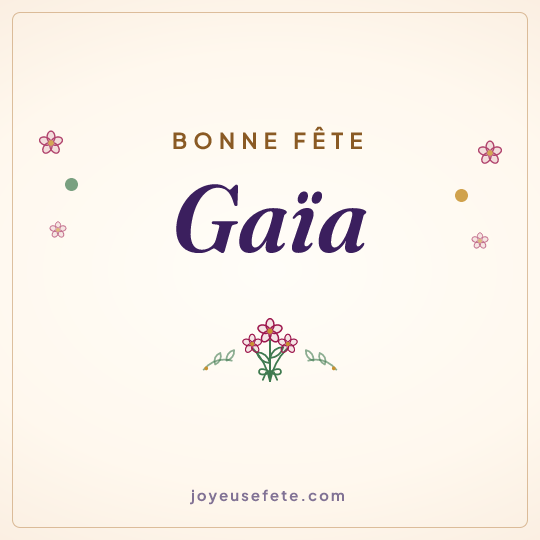 Image carrée « Bonne fête Gaïa » pour WhatsApp
