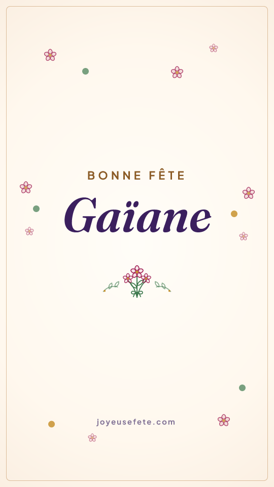 Image « Bonne fête Gaïane » au format story