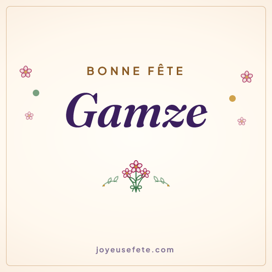 Image carrée « Bonne fête Gamze » pour WhatsApp