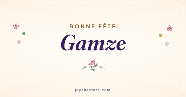 Image « Bonne fête Gamze » au format large