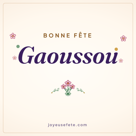 Image carrée « Bonne fête Gaoussou » pour WhatsApp