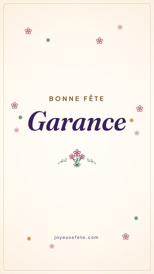 Image « Bonne fête Garance » au format story