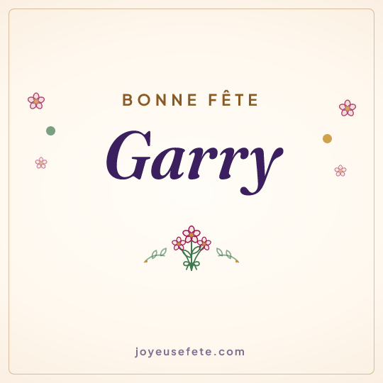 Image carrée « Bonne fête Garry » pour WhatsApp