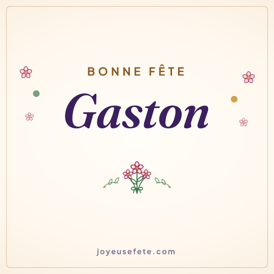 Image carrée « Bonne fête Gaston » pour WhatsApp