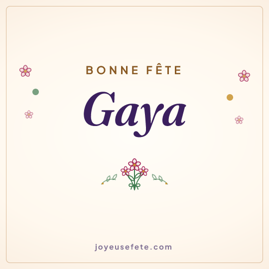 Image carrée « Bonne fête Gaya » pour WhatsApp