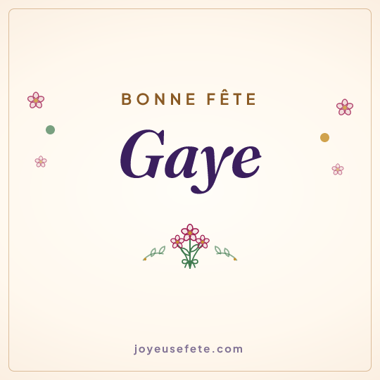 Image carrée « Bonne fête Gaye » pour WhatsApp