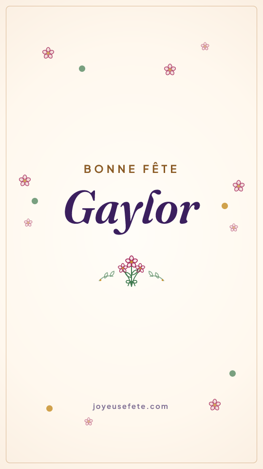 Image « Bonne fête Gaylor » au format story