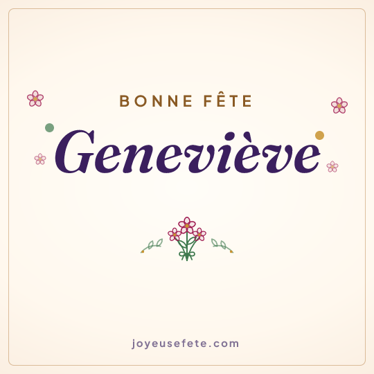 Image carrée « Bonne fête Geneviève » pour WhatsApp