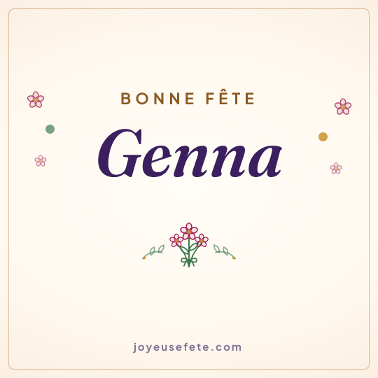 Image carrée « Bonne fête Genna » pour WhatsApp