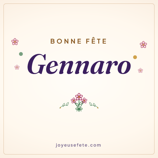 Image carrée « Bonne fête Gennaro » pour WhatsApp