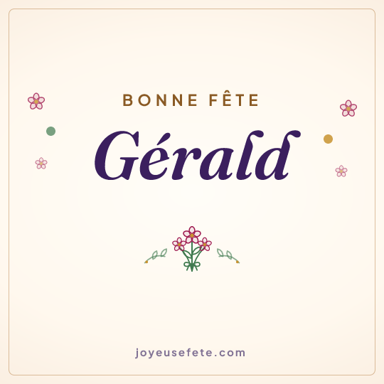 Image carrée « Bonne fête Gérald » pour WhatsApp