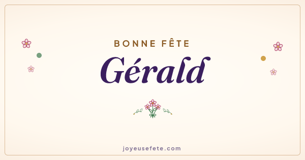 Image « Bonne fête Gérald » au format large