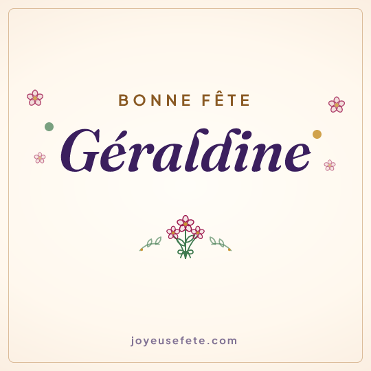 Image carrée « Bonne fête Géraldine » pour WhatsApp