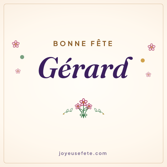 Image carrée « Bonne fête Gérard » pour WhatsApp