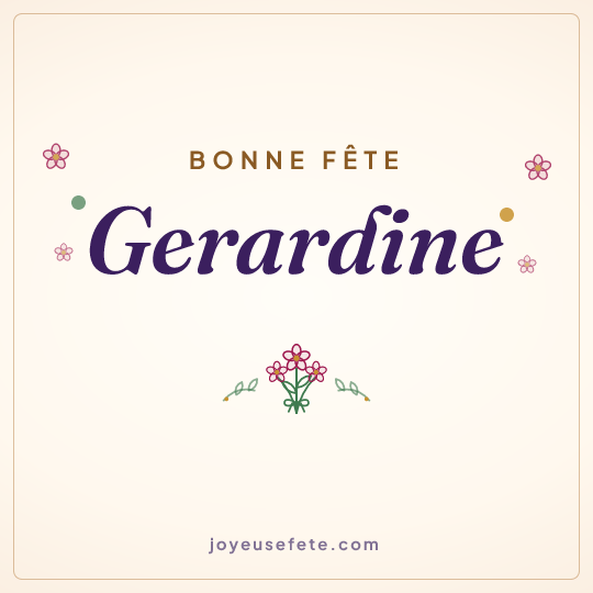Image carrée « Bonne fête Gerardine » pour WhatsApp
