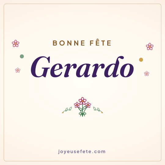 Image carrée « Bonne fête Gerardo » pour WhatsApp